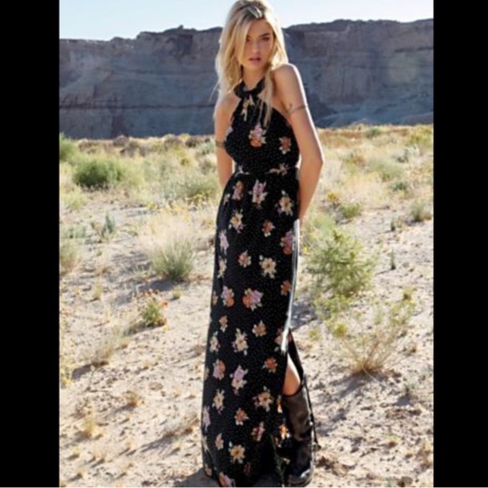 Function & Fringe Edit | Free People Floral Black Maxi Dress RARE! - Picture 2 of 5